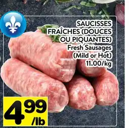 Supermarché PA SAUCISSES FRAÎCHES (DOUCES OU PIQUANTES) | Fresh Sausages Sausages offer