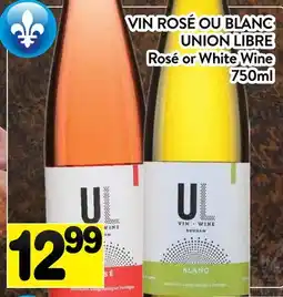Supermarché PA VIN ROSÉ OU BLANC UNION LIBRE | Rosé or White Wine offer