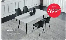 Meubles RD HILONA Sintered Stone Table with 4 Chairs offer