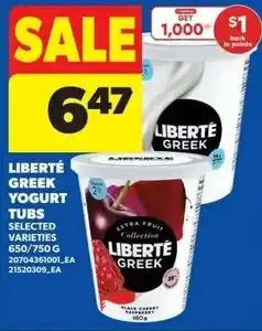 Real Canadian Superstore Liberté greek yogurt tubs offer