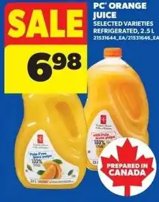 Real Canadian Superstore PC orange juice offer