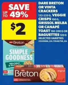 Real Canadian Superstore Dare breton or vinta crackers offer