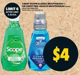 Real Canadian Superstore Crest scope classic mouthwash or crest pro-health mouthwash offer