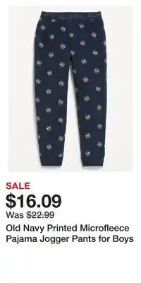 Old Navy Old Navy Printed Microfleece Pajama Jogger Pants for Boys offer