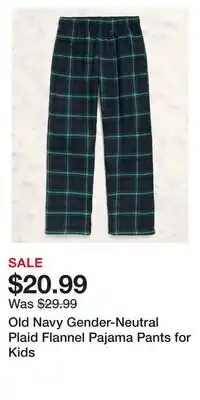 Old Navy Old Navy Gender-Neutral Plaid Flannel Pajama Pants for Kids offer