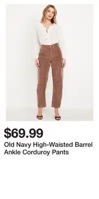 Old Navy Old Navy High-Waisted Barrel Ankle Corduroy Pants offer