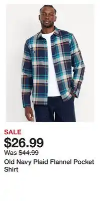 Old Navy Old Navy Plaid Flannel Pocket Shirt offer