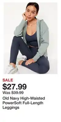 Old Navy Old Navy High-Waisted PowerSoft Full-Length Leggings offer