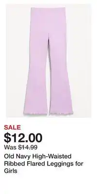 Old Navy Old Navy High-Waisted Ribbed Flared Leggings for Girls offer