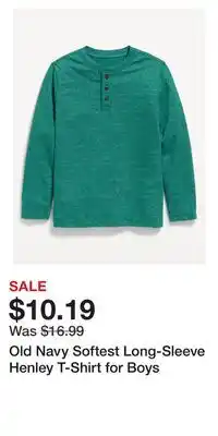 Old Navy Old Navy Softest Long-Sleeve Henley T-Shirt for Boys offer