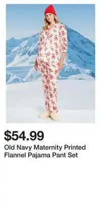 Old Navy Old Navy Maternity Printed Flannel Pajama Pant Set offer
