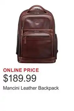 Costco Mancini Leather Backpack offer