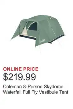 Costco Coleman 8-Person Skydome Waterfall Full Fly Vestibule Tent offer