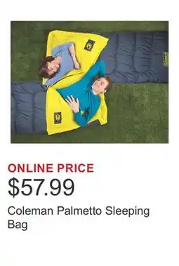 Costco Coleman Palmetto Sleeping Bag offer