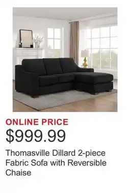 Costco Thomasville Dillard 2-piece Fabric Sofa with Reversible Chaise offer