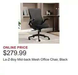 Costco La-Z-Boy Mid-back Mesh Office Chair, Black offer