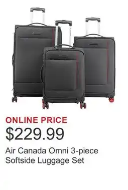Costco Air Canada Omni 3-piece Softside Luggage Set offer