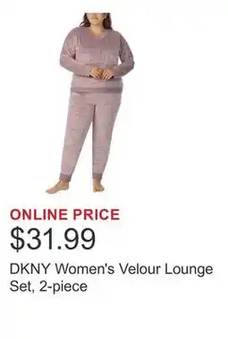 Costco DKNY Women's Velour Lounge Set, 2-piece offer
