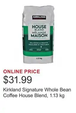 Costco Kirkland Signature Whole Bean Coffee House Blend, 1.13 kg offer