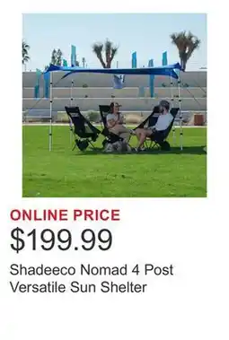 Costco Shadeeco Nomad 4 Post Versatile Sun Shelter offer