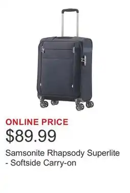Costco Samsonite Rhapsody Superlite - Softside Carry-on offer