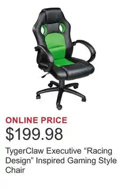 Costco TygerClaw Executive Racing Design Inspired Gaming Style Chair offer