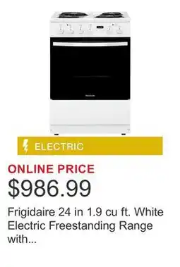 Costco Frigidaire 24 in 1.9 cu ft. White Electric Freestanding Range with Convection Bake offer