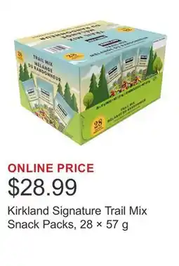 Costco Kirkland Signature Trail Mix Snack Packs, 28 × 57 g offer