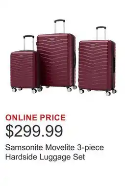 Costco Samsonite Movelite 3-piece Hardside Luggage Set offer