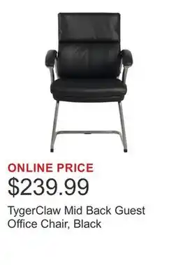 Costco TygerClaw Mid Back Guest Office Chair, Black offer