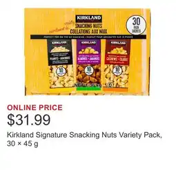 Costco Kirkland Signature Snacking Nuts Variety Pack, 30 × 45 g offer