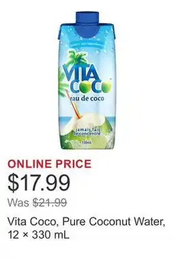 Costco Vita Coco, Pure Coconut Water, 12 × 330 mL offer