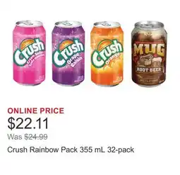 Costco Crush Rainbow Pack 355 mL 32-pack offer