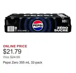 Costco Pepsi Zero 355 mL 32-pack offer