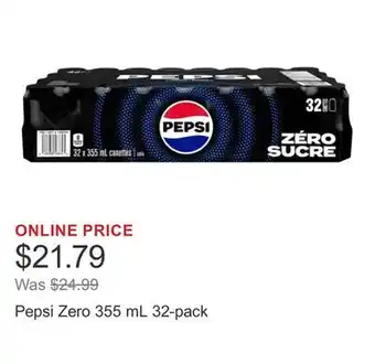 Costco Pepsi Zero 355 mL 32-pack offer
