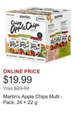 Costco Martin's Apple Chips Multi - Pack, 24 × 22 g offer
