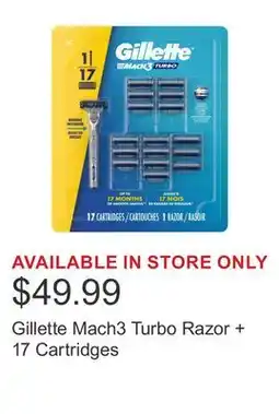 Costco Gillette Mach3 Turbo Razor + 17 Cartridges offer