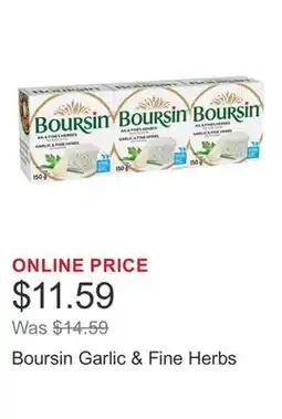 Costco Boursin Garlic & Fine Herbs offer