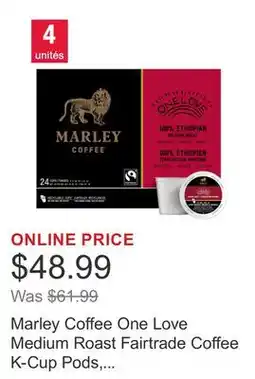 Costco Marley Coffee One Love Medium Roast Fairtrade Coffee K-Cup Pods, 96-count offer