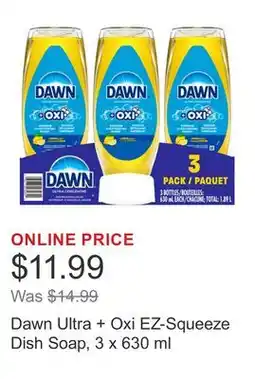 Costco Dawn Ultra + Oxi EZ-Squeeze Dish Soap, 3 x 630 ml offer