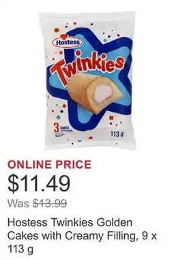 Costco Hostess Twinkies Golden Cakes with Creamy Filling, 9 x 113 g offer