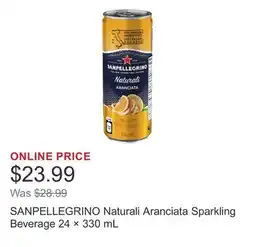 Costco SANPELLEGRINO Naturali Aranciata Sparkling Beverage 24 × 330 mL offer