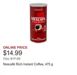 Costco Nescafé Rich Instant Coffee, 475 g offer