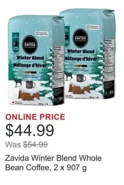 Costco Zavida Winter Blend Whole Bean Coffee, 2 x 907 g offer