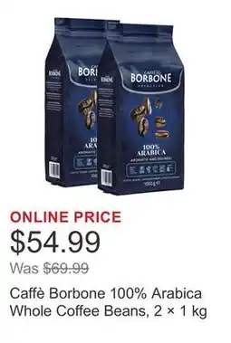 Costco Caffè Borbone 100% Arabica Whole Coffee Beans, 2 × 1 kg offer