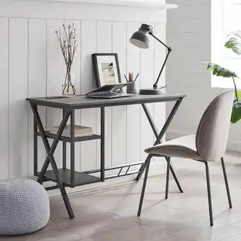 Best Buy LHD Stella 43"W Computer Desk with USB Port - Grey offer