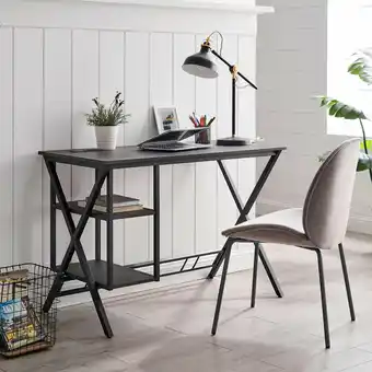Best Buy LHD Stella 43"W Computer Desk with USB Port - Black offer