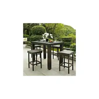 Best Buy Palm Harbor Contemporary 5-Piece Casual Dining Patio Set - Natural and Black offer