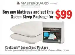 The Brick Masterguard Cooltouch Queen Mattress Protector with 2 Queen Pillows offer