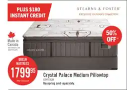 The Brick Stearns & Foster Founders Collection Crystal Palace Pillowtop Queen Mattress offer